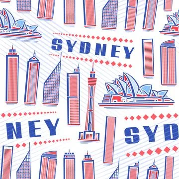 Vector Sydney Seamless Pattern Stock Illustration