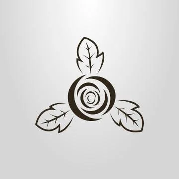 Vector symbol of an abstract rose bud Illustrazione stock