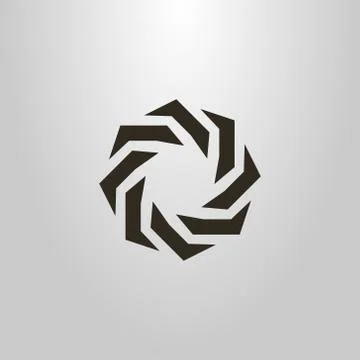 Vector symbol of abstract round diadem crown  Stock Illustration