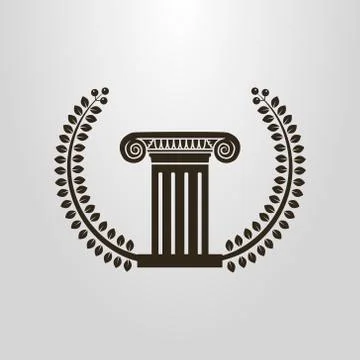 Vector symbol of the ancient column with laurel Stock-Illustration