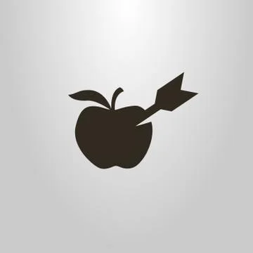 Vector symbol of apple target with an arrow in it Stock Illustration