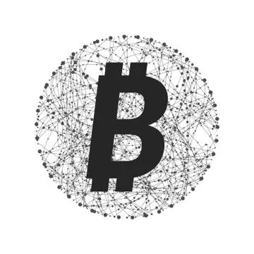 Vector symbol of bitcoin technology Stock Illustration