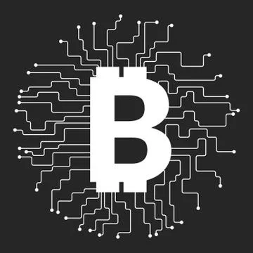 Vector symbol of bitcoin technology Stock Illustration