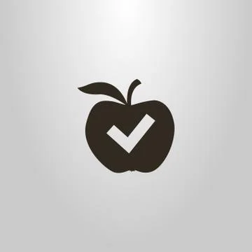 Vector symbol of a check mark on an apple Stock Illustration
