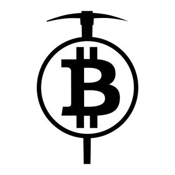 Vector symbol of cryptocurrency bitcoin mining Stock Illustration