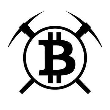 Vector symbol of cryptocurrency bitcoin mining Illustrazione stock