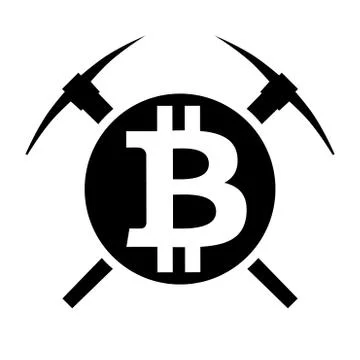 Vector symbol of cryptocurrency bitcoin mining 库存插图