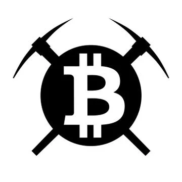 Vector symbol of cryptocurrency bitcoin mining 库存插图