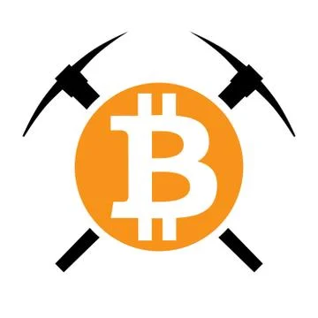 Vector symbol of cryptocurrency bitcoin mining 库存插图