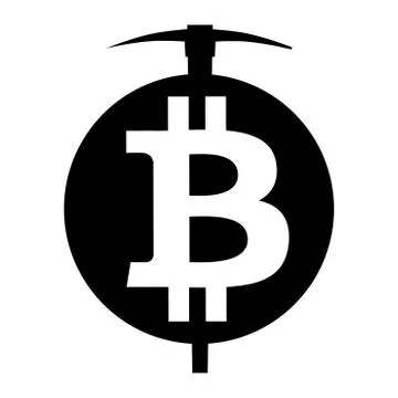 Vector symbol of cryptocurrency bitcoin mining Illustrazione stock