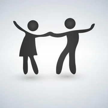 Vector symbol of a dancing couple. Stock Illustration