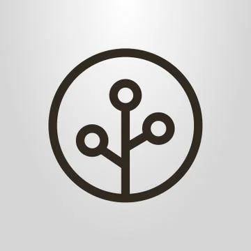 Vector symbol of digital tree in a round frame Stock Illustration
