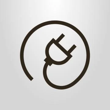 Vector symbol of electric plug in a round frame Stock Illustration