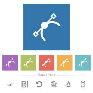 Vector symbol flat white icons in square backgrounds Stock Illustration