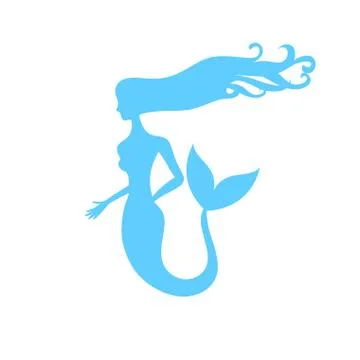Vector symbol of gentle silhouette mermaid Stock Illustration