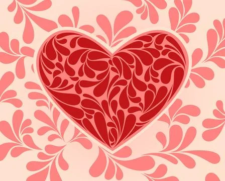 Vector symbol of the heart with swirls. Vector symbol heart with swirls. I... Stock Photos
