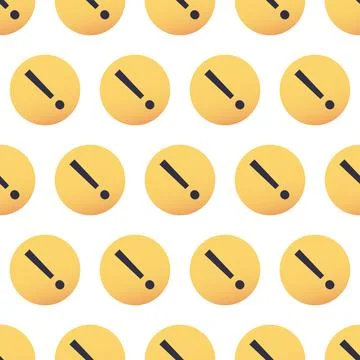 Vector symbol icon of attention, important and warning seamless pattern. Excl Stock Illustration