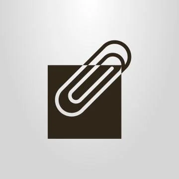Vector symbol of a paper clip on a square Stock Illustration