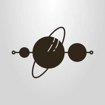 Vector symbol of planets on a line Иллюстрация