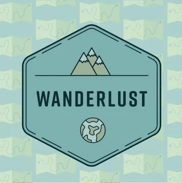 Vector symbol reading wanderlust Stock Illustration