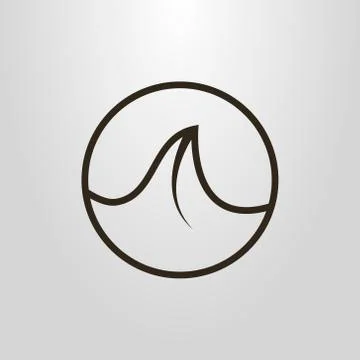  vector symbol of sea wave in a round frame Stock Illustration