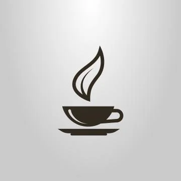 Vector symbol of a tea cup with a tea leaf Stock Illustration