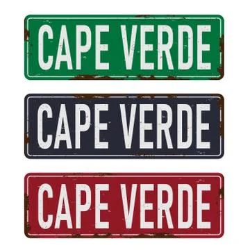 Vector symbol. Text Cape Verde Isolated on white background. Illustrazione stock