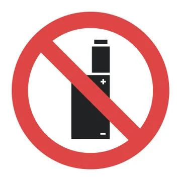 Vector symbol - vaping forbidden, smoking electronic cigarette not allowed Stock Illustration