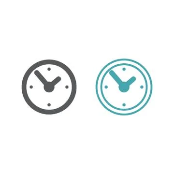 Vector symbol of the wall clock. Stock Illustration