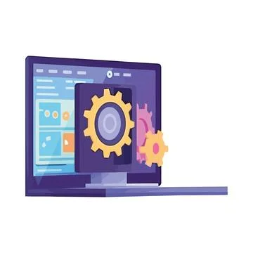 Vector symbolizes teamwork in technology development 스톡 일러스트