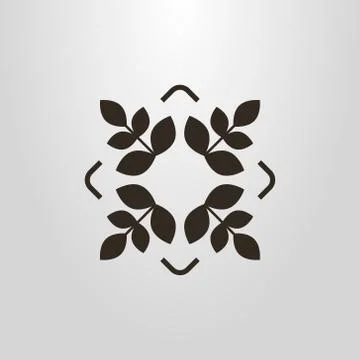 Vector symmetrical pictogram of four branches of a laurel wreath Stock-Illustration