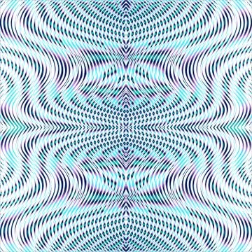 Vector symmetrical psychedelic linear background with optical illusion. Stock Illustration