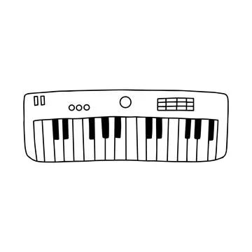 Vector synthesizer in doodle style. Stock Illustration