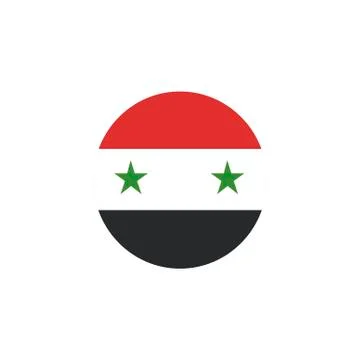 Vector - Syria Flag Button. Stock Illustration