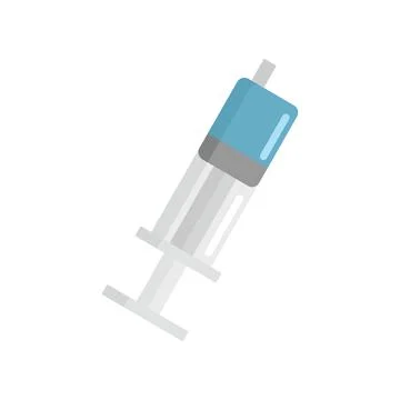 Vector Syringe in flat style isolated on white Stock Illustration