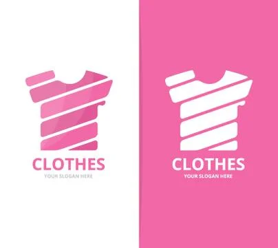 Vector of t-shirt logo combination. Garment and cloth symbol or icon. Unique Stock Illustration