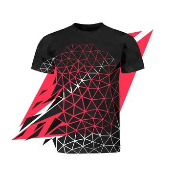 Vector t-shirt in low poly style Stock Illustration