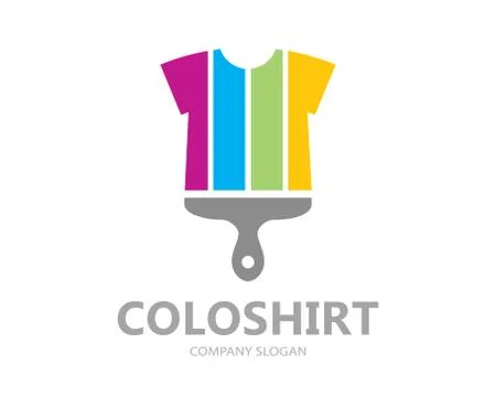 Vector T-shirt paint logo template design. Creative T-shirt symbol or icon Stock Illustration