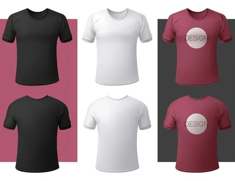 Vector t-shirts in mesh gradient style Illustrazione stock