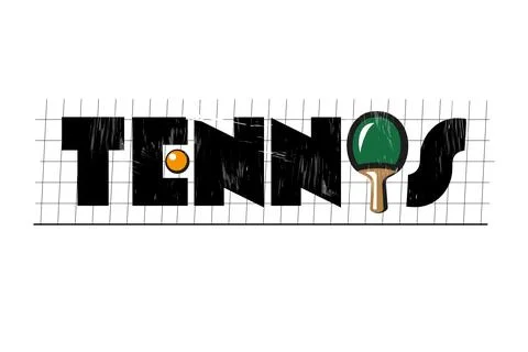 Vector table tennis racket or racquet, flat style Stock Illustration