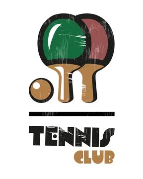 Vector table tennis racket or racquet, flat style Stock Illustration