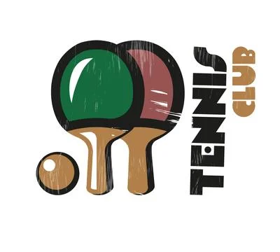 Vector table tennis racket or racquet, flat style Stock Illustration