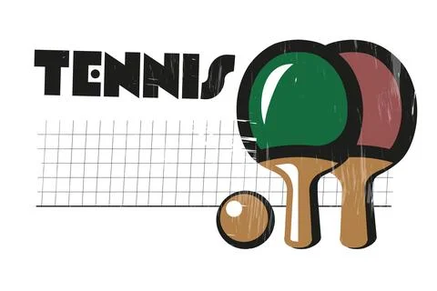 Vector table tennis racket or racquet, flat style Stock Illustration