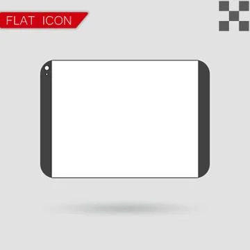 Vector tablet computer Flat Style with red Stock Illustration