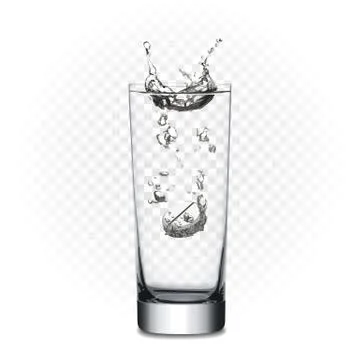 Vector tablet in glass with water Stock Illustration