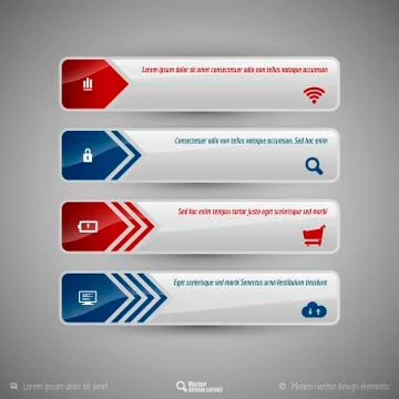 Vector tabs as design elements for business layouts. Illustrazione stock