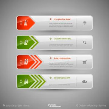 Vector tabs as design elements for business layouts. Stock Illustration