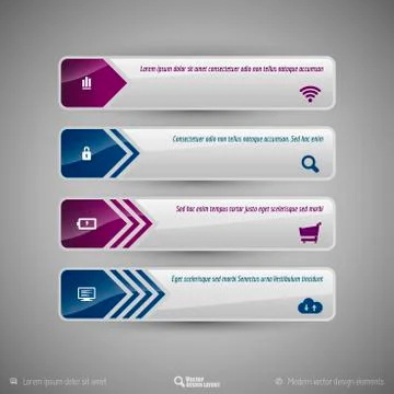 Vector tabs as design elements for business layouts. Stock Illustration
