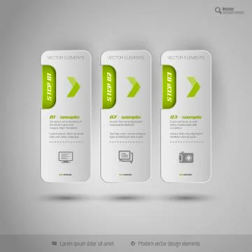 Vector tabs as design elements for business layouts. Stock Illustration