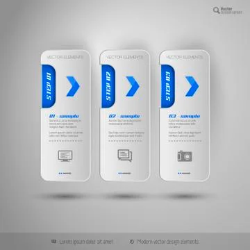 Vector tabs as design elements for business layouts. Illustrazione stock